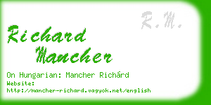 richard mancher business card