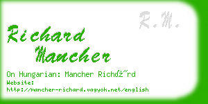 richard mancher business card